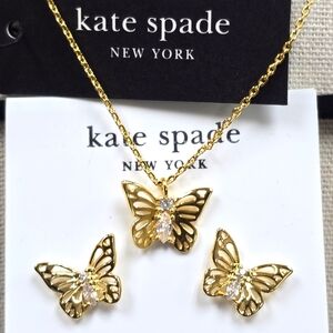 Kate Spade Gold Butterfly Necklace Set